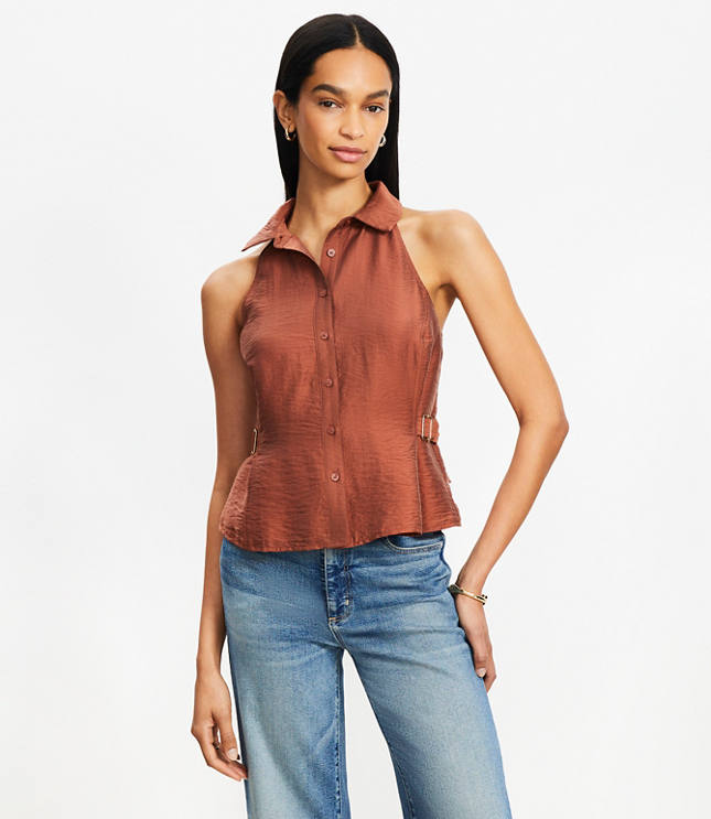 Belted Cutaway Vest Top