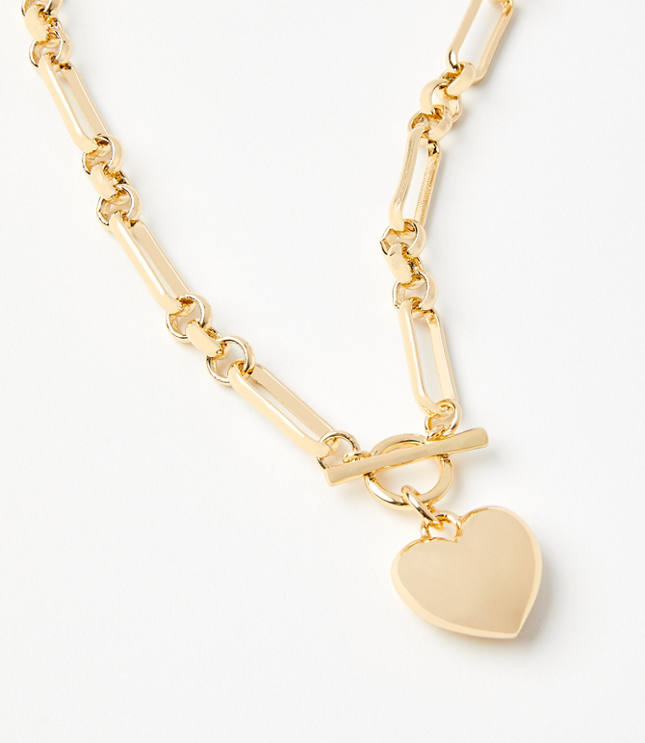 Heart Pendant Toggle Necklace