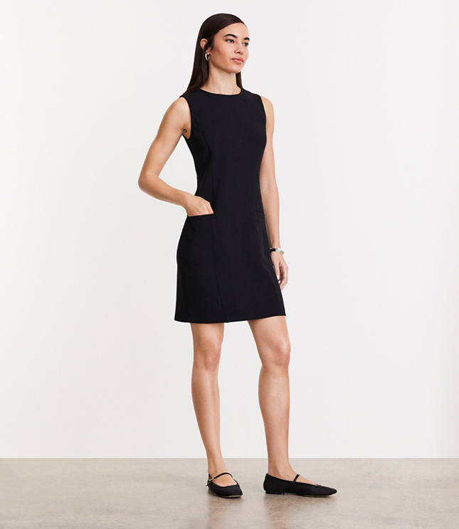 LOFT Versa Crepe Drape Mini Pocket Dress