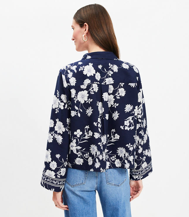 Floral Easy Split Neck Top