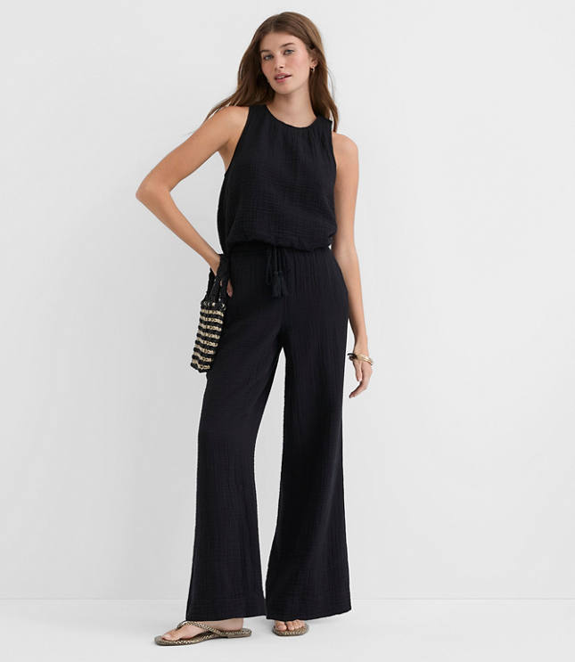 LOFT Beach Triple Cloth Wide Leg Pants