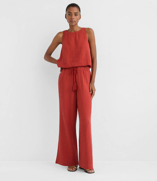 LOFT Beach Triple Cloth Wide Leg Pants