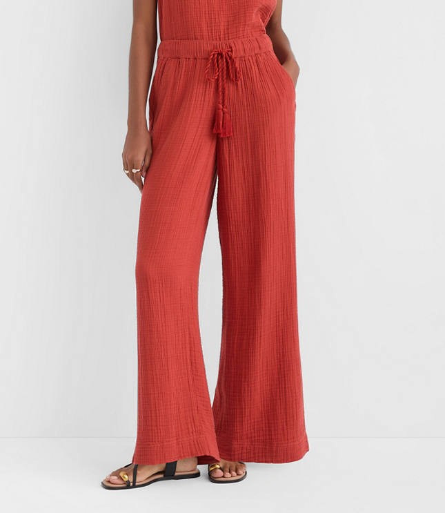 LOFT Beach Triple Cloth Wide Leg Pants
