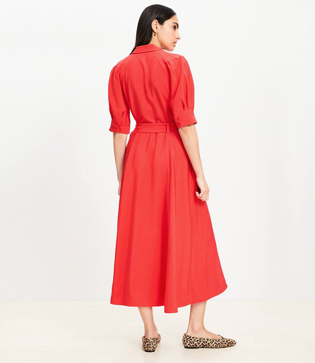 Petite Belted Midi Pocket Dress