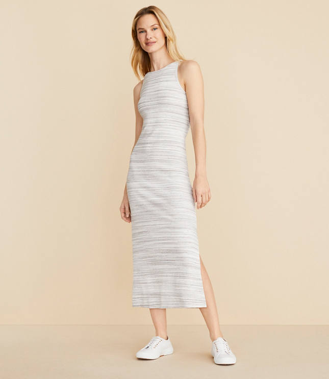 Petite Lou & Grey Spacedye Ribbed Open Back Midi Dress