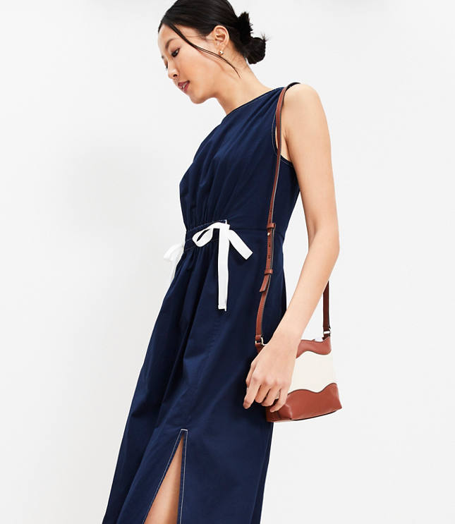 Petite Side Tie Midi Dress