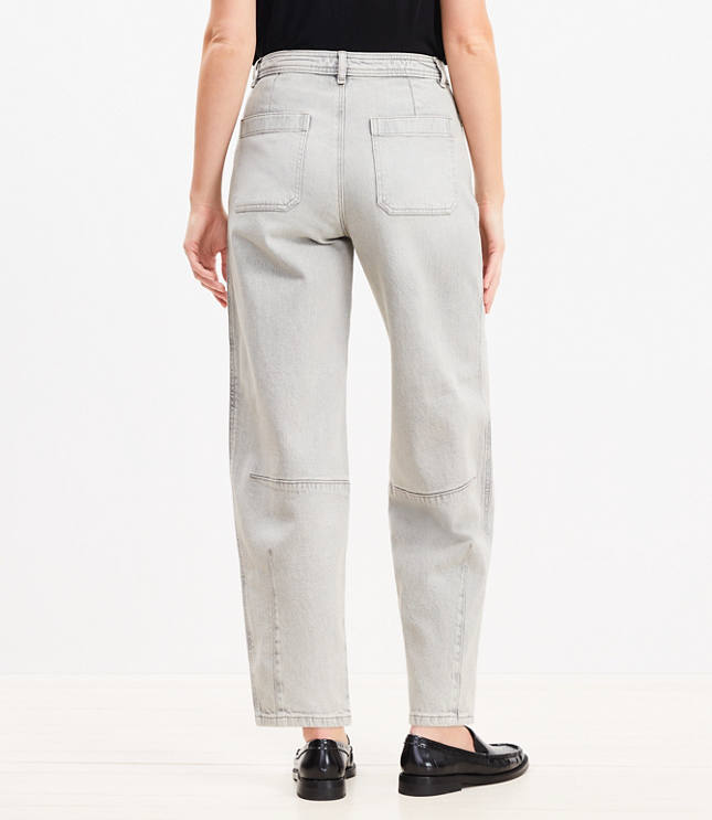 High Rise Barrel Jeans Vintage Grey Wash