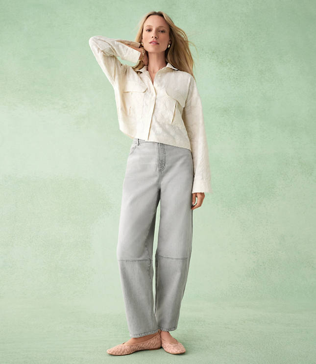 High Rise Barrel Jeans in Vintage Grey Wash