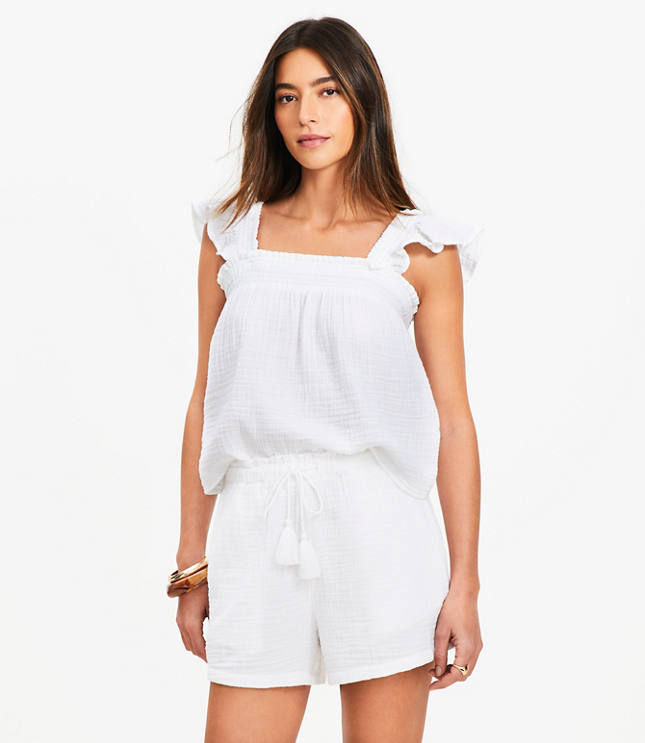 LOFT Beach Triple Cloth Drawstring Shorts