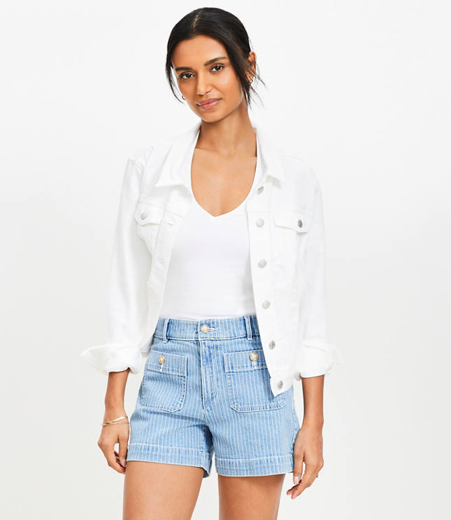 Palmer Denim Shorts in Blue Stripe
