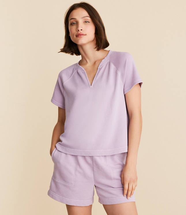 Lou & Grey Terrysoft Split Neck Tee carousel Product Image 2