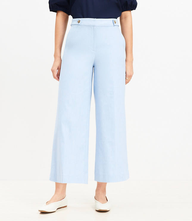 Tab Waist Culottes in Cotton Linen