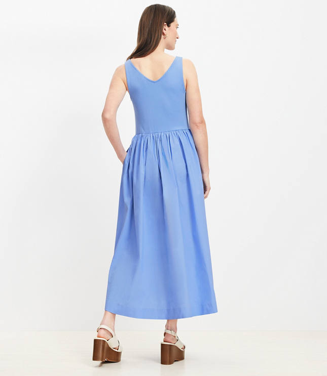 Mixed Media Midi Pocket Dress