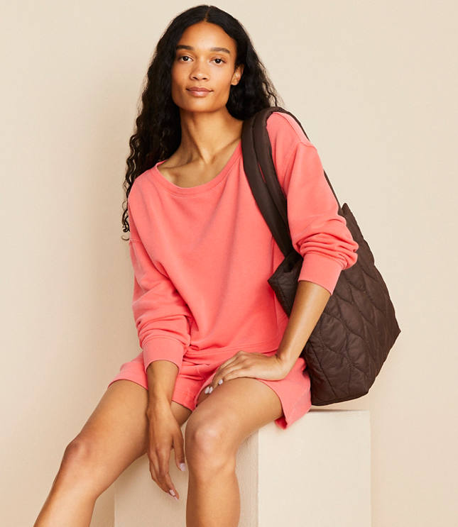 Lou & Grey Washed Cozy Cotton Dolman Sweatshirt