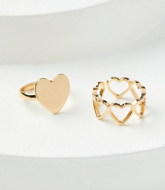 Open Heart Ring Set