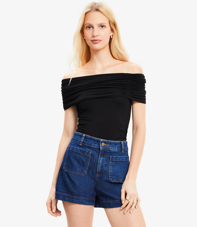 ★SCULPTOR★ Draped OffShoulder Top Plum SC24A227PU Serendipia Off The Shoulder Graphic Top Navy | Princess