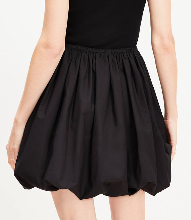 Petite Poplin Ruched Bubble Mini Skirt