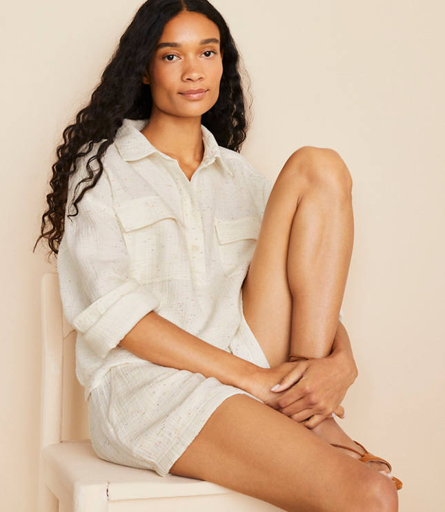 Lou & Grey Flecked Triple Cloth Pocket Shirt