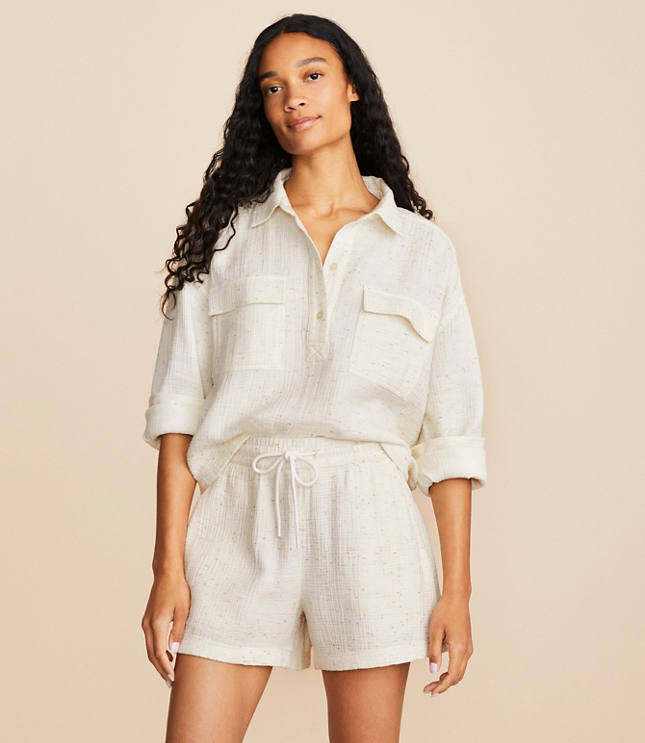 Lou & Grey Flecked Triple Cloth Pocket Shirt