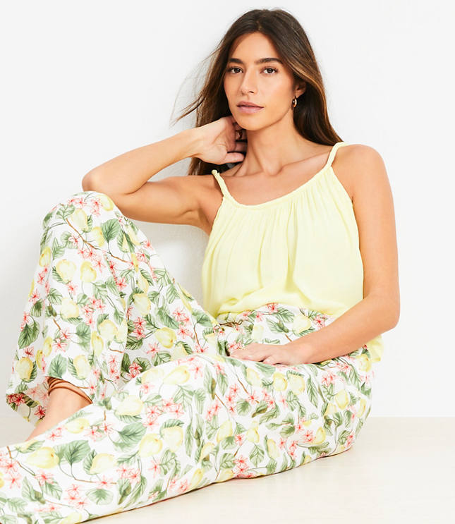 Linen Blend Palazzo Pants | Loft