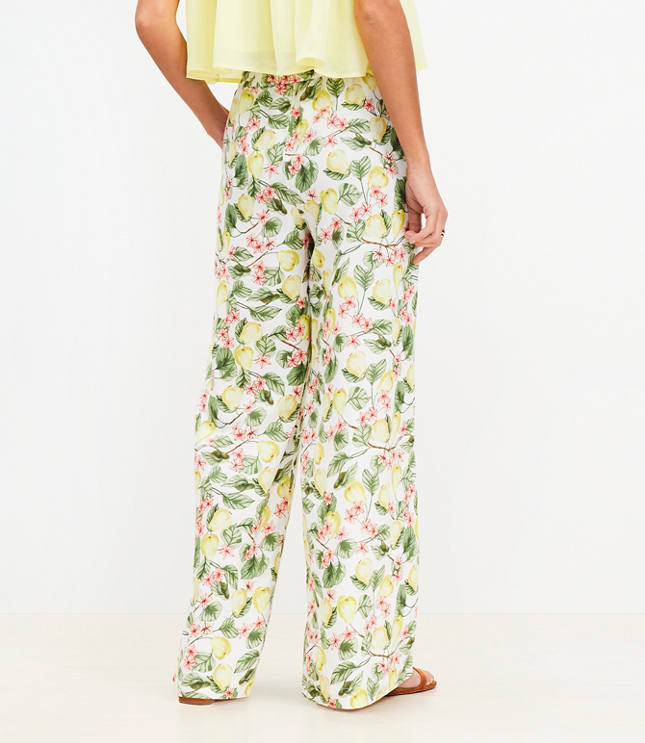 Blossom Pull On Wide Leg Pants in Linen Blend