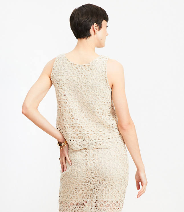Scalloped Crochet Button Tank Top