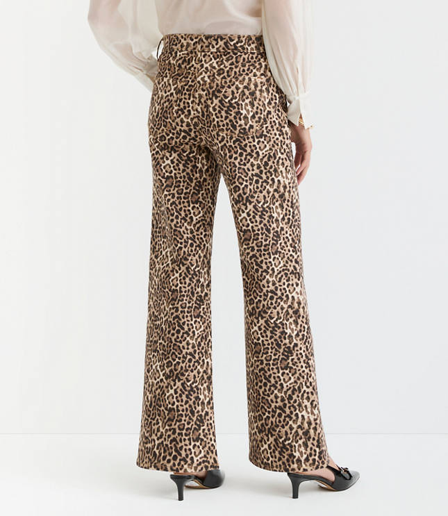 High Rise Wide Leg Jeans in Leopard Print