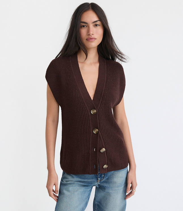 Ribbed V-Neck Sweater Vest