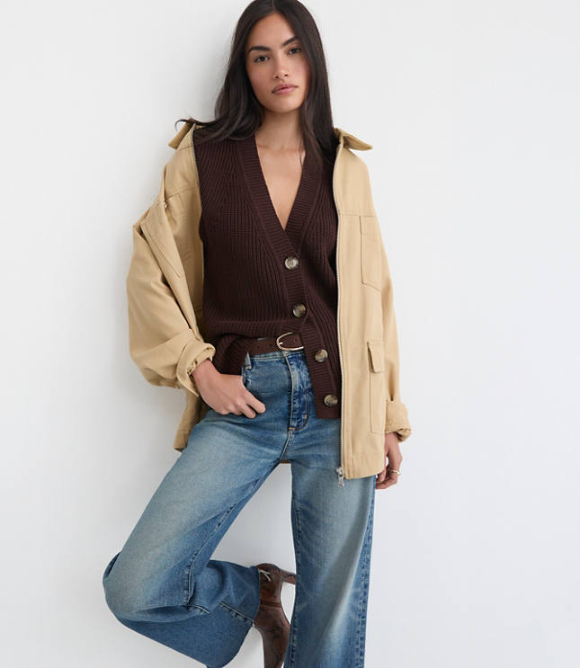 Ribbed V-Neck Sweater Vest