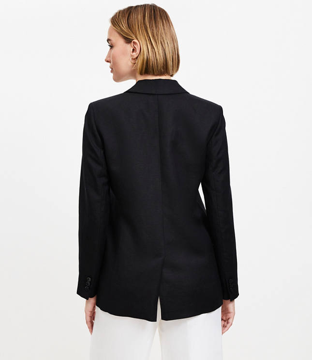 Petite Linen Blend Fluid Modern Blazer