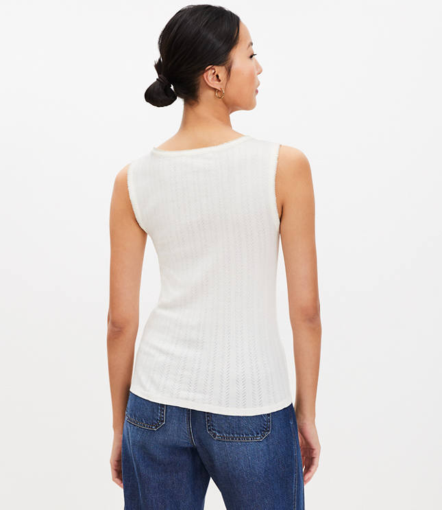 Petite Pointelle Perfect Ribbed Scoop Neck Tank Top