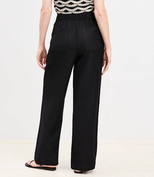 Tall Pull On Straight Pants in Linen Blend