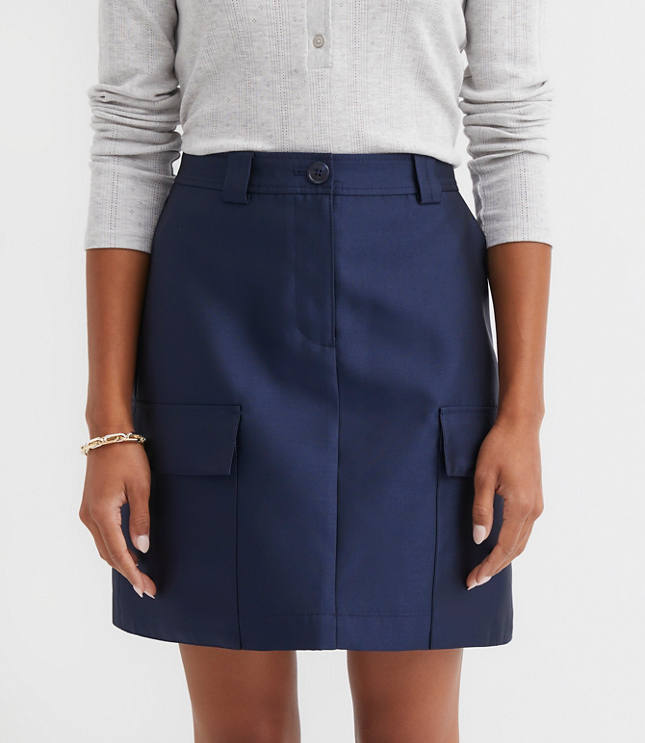 Satin Utility Mini Skirt