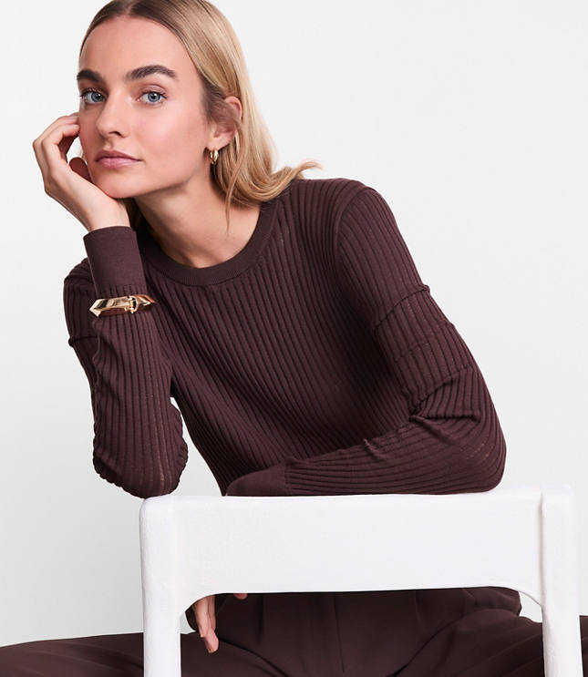 Petite LOFT Versa Ribbed Sweater