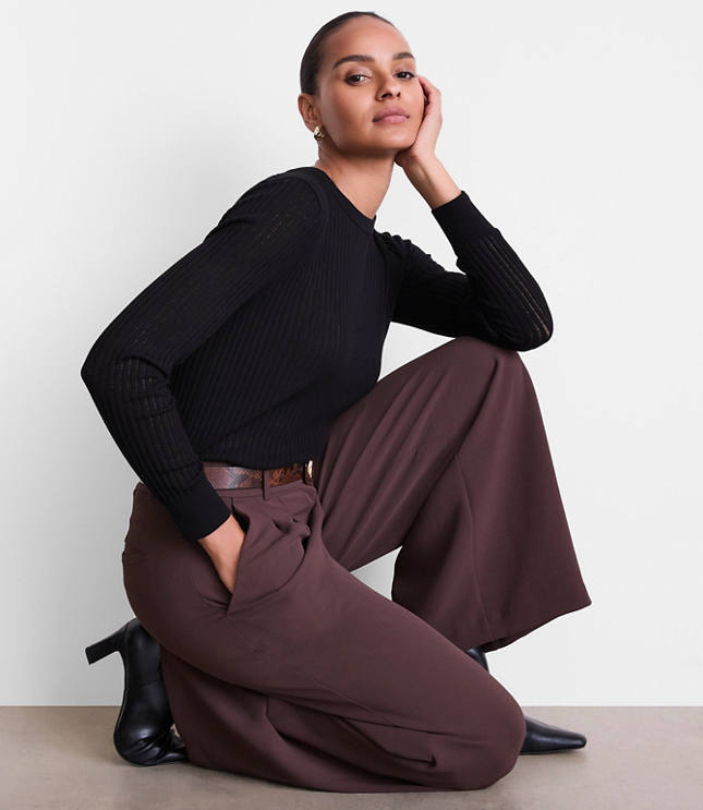 Petite LOFT Versa Ribbed Sweater