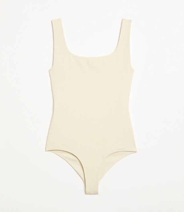 Petite LOFT Versa Ribbed Square Neck Bodysuit