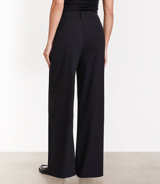 Curvy LOFT Versa Seasonless Stretch Double Pleat Wide Leg Pant