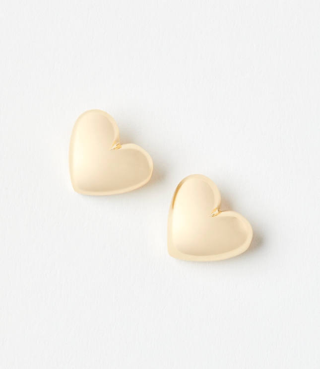 Puffy Heart Stud Earrings