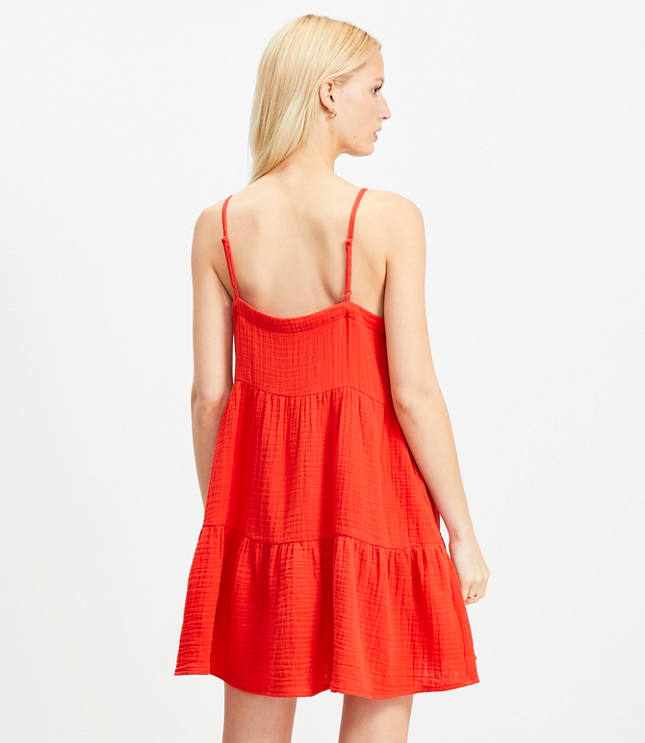 LOFT Beach Triple Cloth Tiered Mini Dress
