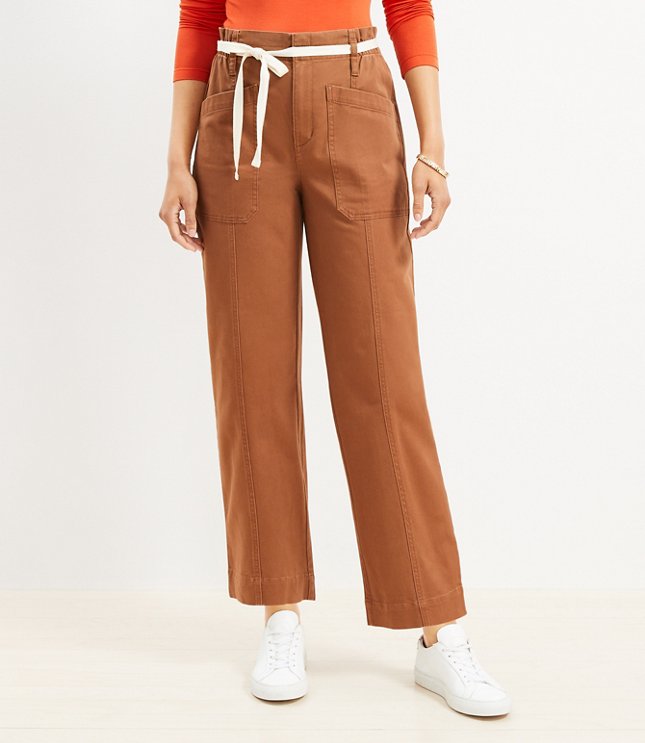 Paperbag Utility Pants in Twill