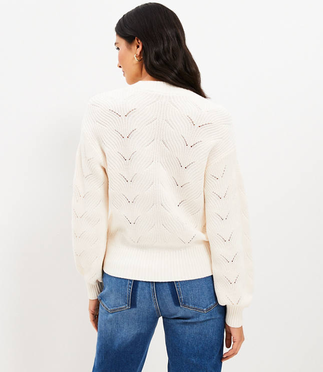 White Bobble Knit Crop Cardigan