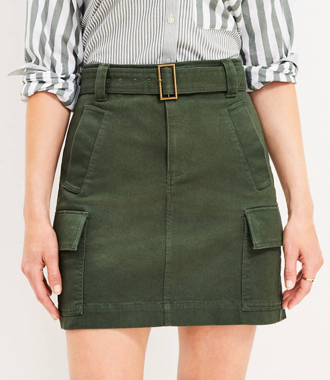 Twill Cargo Pocket Skirt