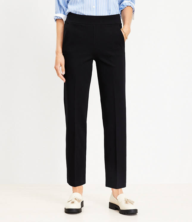 Pull On Straight Pants Ponte