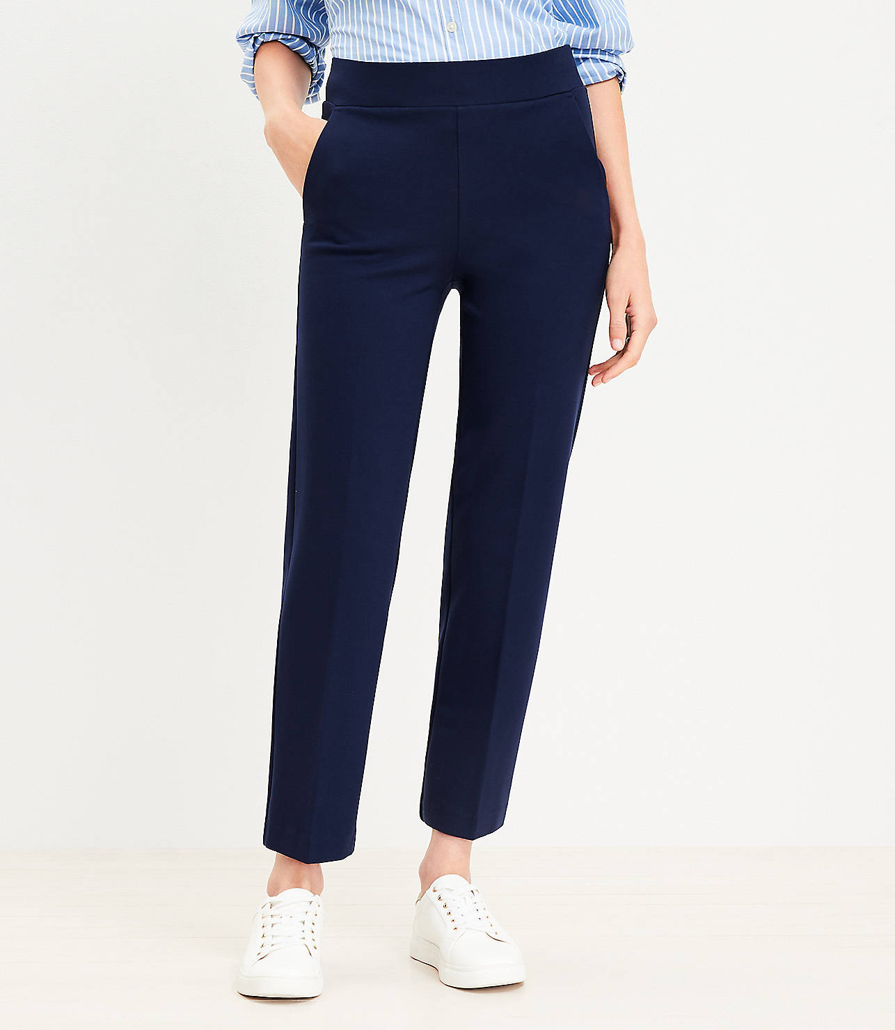 Pull On Straight Pants in Ponte