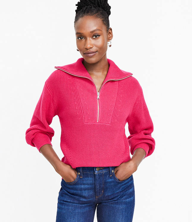 Half zip sweater deals women