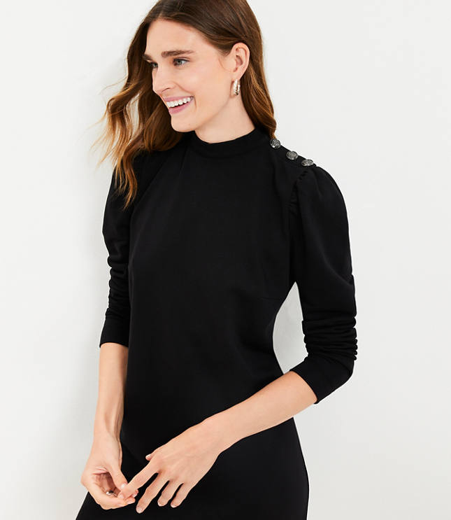 High neck long sleeve shift outlet dress