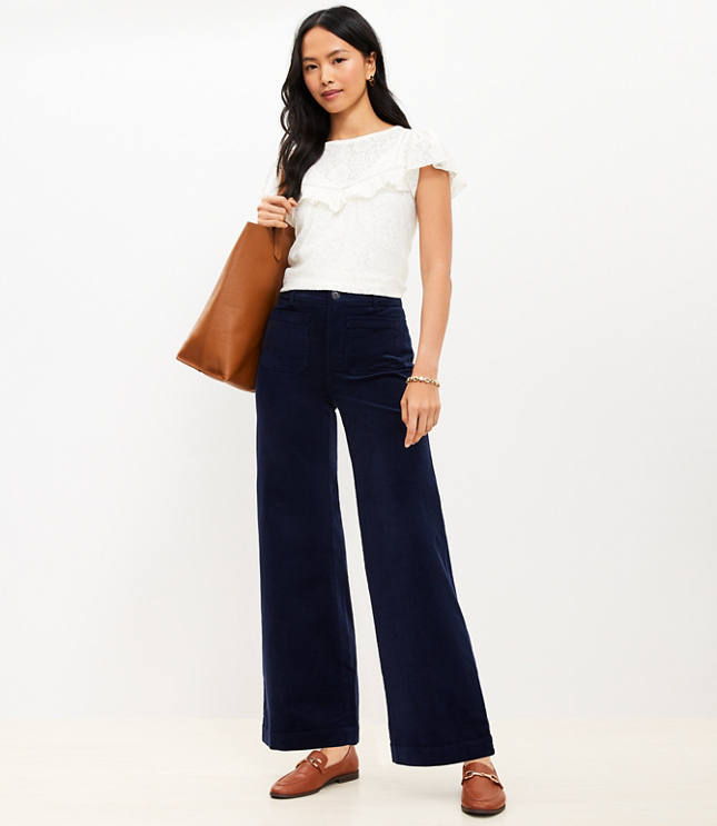 Tall Palmer Wide Leg Pants in Twill