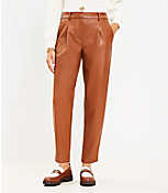 Pleated Tapered Pants in Faux Leather carousel Product Image 1