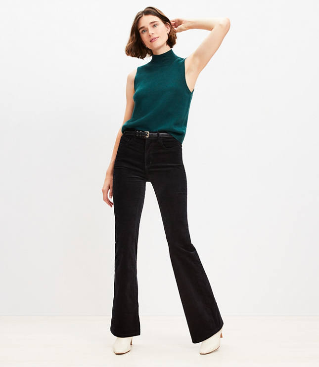 CORDUROY SLIM FLARED PANTS