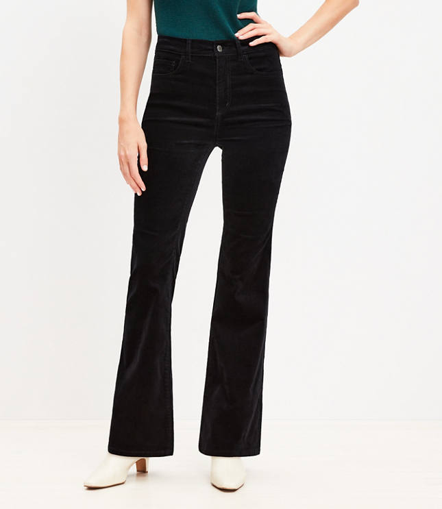 Five Pocket Slim Flare Pants in Velvet